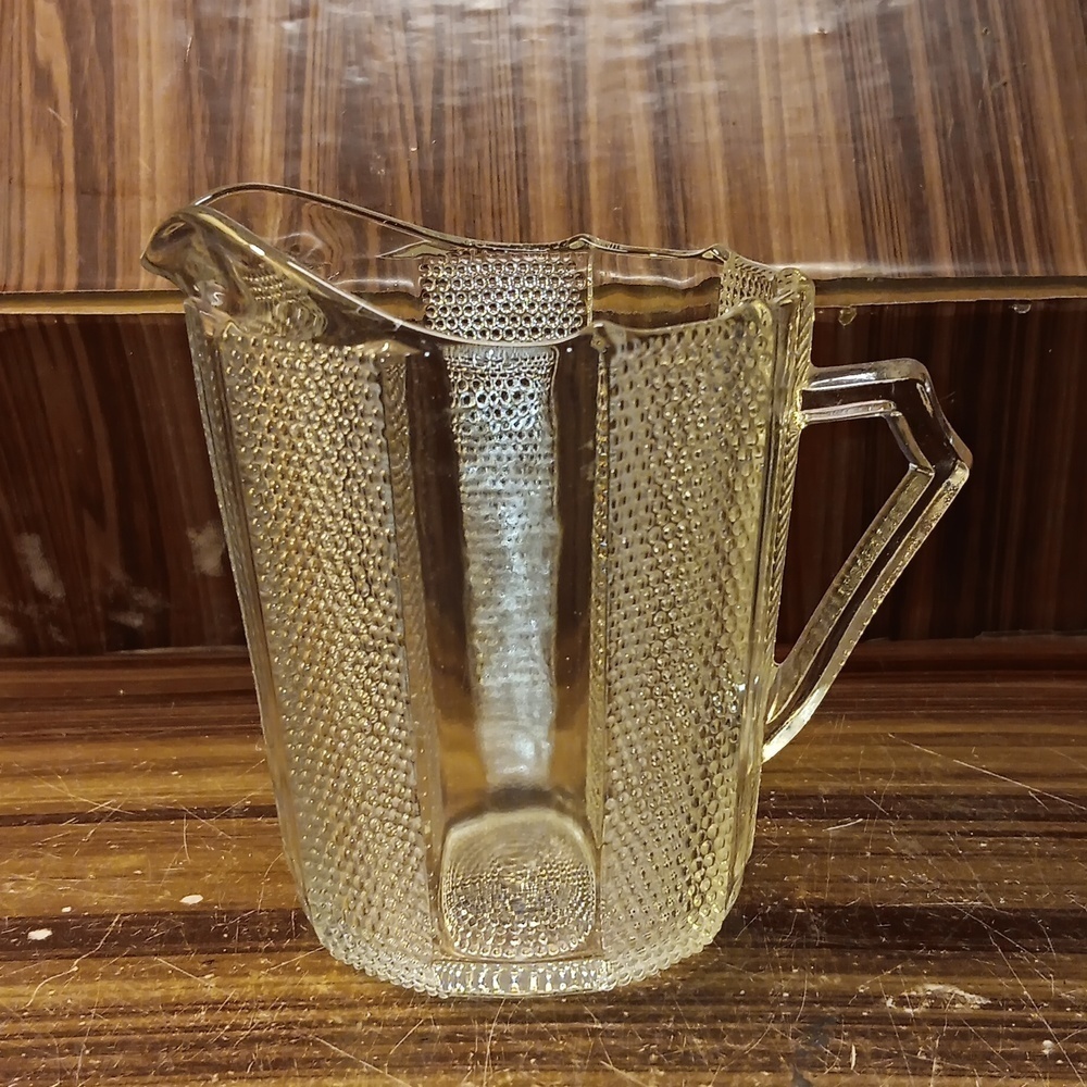 Vintage Jeannette Glass dewdrop pattern creamer